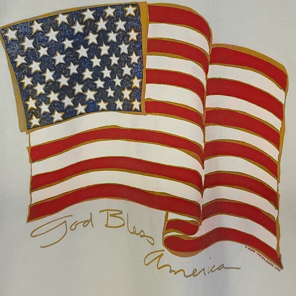 Vintage Patriotic Flag Graphic T-Shirt Men's XL LAT Sport Red White Blue USA - Picture 6 of 11